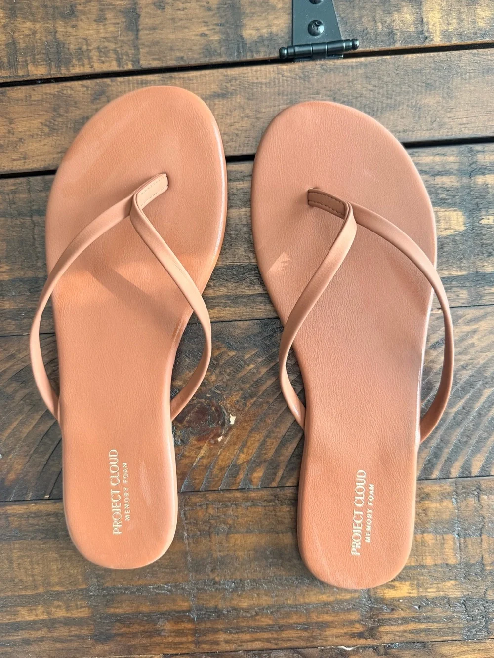 Project Cloud Women’s Brown Memory Foam Flip Flop Sandals NWOT
